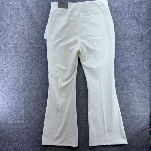 Soft Surroundings Womens Cord Flare Pants Size Large 14/16 Ivory Hippie Boho - Picture 2 of 7